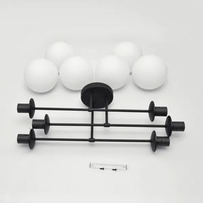 Prisadený luster MOON 6xE27/15W/230V čierna