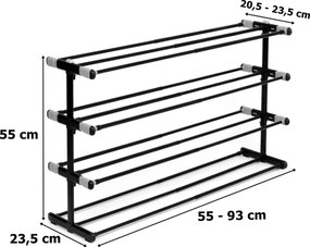 Botník DIANA 4 úrovne, čierny
