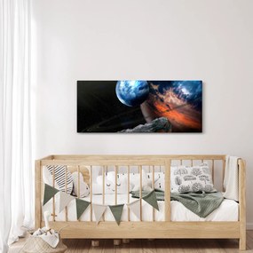 Obraz planéty vo vesmíre (120x50 cm)