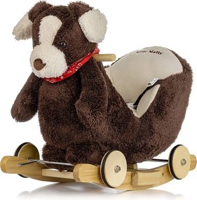 Hojdací psík s melódiou a kolieskami Milly Mally Polly Plus Brown Dog