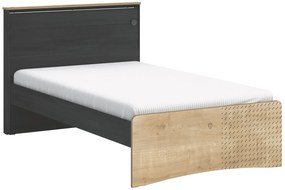 Študentská posteľ 120x200cm s USB Sirius - dub čierny/dub zlatý