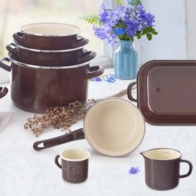 Orion Smaltovaná rajnica s lemom Brown, pr. 16 cm, pr. 16 cm