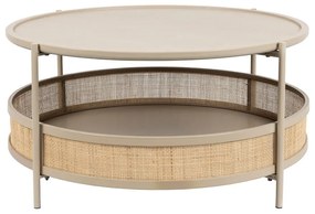 Okrúhly konferenčný stolík v béžovo-prírodnej farbe ø 80 cm Makoto – White Label