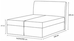 Čalúnená posteľ boxspring KLEO, 160x200, cosmic 100