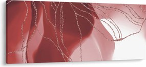 Obraz - Červená abstraktná kvetina N⁰1 (120x50 cm)
