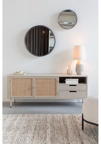 Krémový ratanový TV stolík 150x55 cm Amaya – White Label