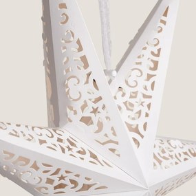 Vianočná papierová hviezda sedemcípa AUREVIA 60 cm, biela