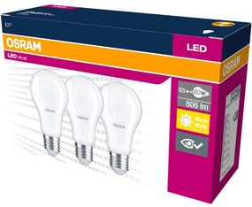 3PAK LED žiarovka A60 E27 8,5W = 60W 806lm 2700K Warm OSRAM Value