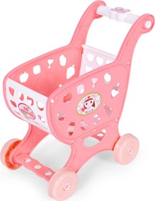 Detský nákupný vozík s 18 doplnkami, ružový