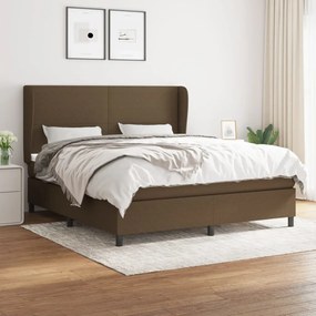 Boxspring posteľ s matracom tmavohnedá 160x200 cm látka 3127816