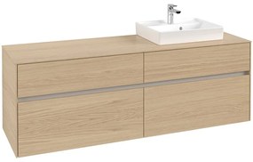 VILLEROY &amp; BOCH Collaro závesná skrinka pod umývadlo na dosku (umývadlo vpravo), 4 zásuvky, 1600 x 500 x 548 mm, Nordic Oak, C07900VJ