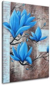 Gario Ručne maľovaný obraz Nádherná modrá magnólia Rozmery: 100 x 70 cm