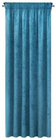Tyrkysový zamatový záves na páske ANISA 140x270 cm