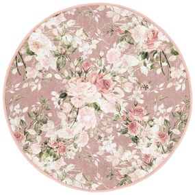 Svetloružový prateľný okrúhly koberec vhodný pre robotické vysávače ø 80 cm Comfort – Mila Home