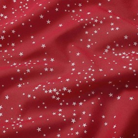 Goldea vianočný hranatý obrus valencia - hviezdičky na červenej 140 x 220 cm