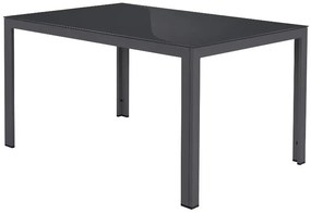 Livarno home Hliníkový záhradný stôl Houston/Toronto, sivý + Hliníkové kreslo Toronto s vysokým operadlom, antracitové, 6 kusov  (800008250)