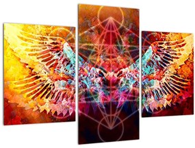 Obraz - Merkaba s krídlami, abstrakcia (90x60 cm)