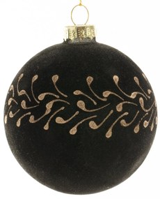 SKLENENÁ VIANOČNÁ BANKA NA STROMČEK SADA 4 KS (FI) 8 CM ČIERNA