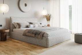 Čalúnená manželská posteľ s úložným priestorom SLIM 14 - striebornosivá | 160×200