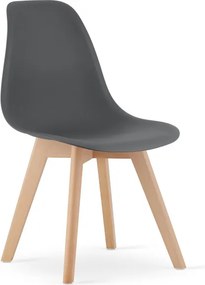 Set troch jedálenských stoličiek KITO tmavosivé / naturálne nohy (3 ks)