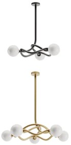 Redo 01-3258 - Luster na tyči CONFUSIO 5xE14/28W/230V priemer 96 cm zlatý