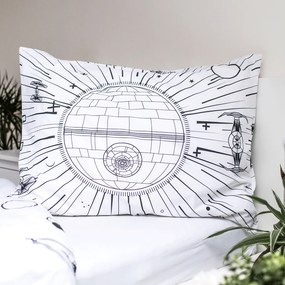 Jerry Fabrics Bavlnené obliečky so svietiacim efektom 140x200 + 70x90 cm - Star Wars "Death Star"