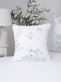 Bavlnená obliečka na vankúš Renfor 40 × 40 cm - Zajačikovia ružové