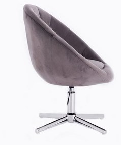 LuxuryForm DESIGN Kreslo VERA VELUR na striebornom kríži - tmavo šedé