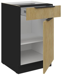 Dolná kuchynská skrinka Carminia 50 D 1F 1S BB PREMIUM BOX (dub cremona + čierna). Akcia -20%. Vlastná spoľahlivá doprava až k Vám domov. 1127985