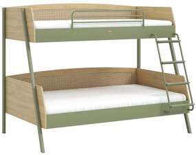 Študentská poschodová posteľ 90x200cm-120x200cm Habitat - dub/zelená