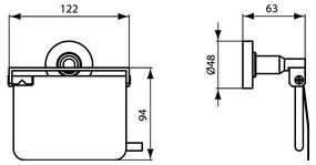 Ideal Standard IOM - Držiak na toaletný papier s krytom, chróm A9127AA
