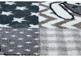 Detský kusový koberec Zvieratka sivý 240x330cm