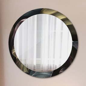 Okrúhle ozdobné zrkadlo Tmavé tropické listy fi 90 cm