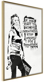 Artgeist Plagát - Girl with Graffiti [Poster] Veľkosť: 20x30, Verzia: Zlatý rám