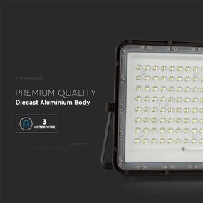LED Vonkajší solárny reflektor LED/20W/3,2V 6400K čierna + DO