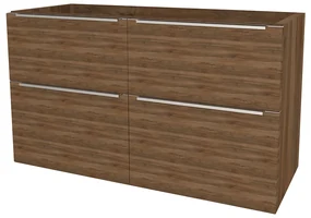 Mereo, Mereo Mailo, kúpeľňová skrinka 121 cm, chróm madlo, Multidecor, Orech Pacifik tabákový, MER-CN593SOPT2