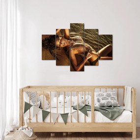 Obraz ženy ležiacej na pláži (150x105 cm)