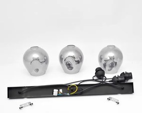 Luster na lanku LILI 3xE27/15W/230V čierna/šedá