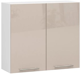 Horná kuchynská skrinka OLIWIA W 80 H720 biela / cappuccino, lesk