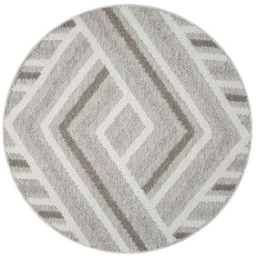 Dekorstudio Moderný okrúhly koberec LINDO 7590 - béžový Priemer koberca: 120cm