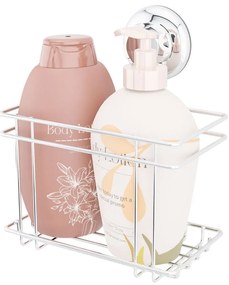 Samodržiaca kovová kúpeľňová polička v striebornej farbe Bestlock Bath – Compactor