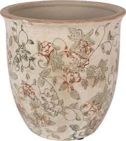 Béžový keramický obal na kvetináč s kvetmi Margaus L - Ø 17*17 cm
