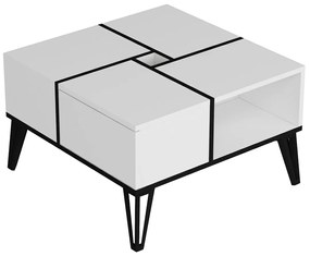 Dizajnový konferenčný stolík Freya 71,8 cm biely / čierny