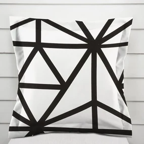 Biante Bavlnená obliečka na vankúš s lemom Sandra SA-577 Čierne geometrické vzory na bielom 50 x 60 cm