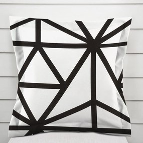 Biante Bavlnená obliečka na vankúš s lemom Sandra SA-577 Čierne geometrické vzory na bielom 40 x 60 cm