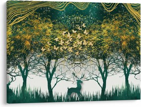 Obraz - Jelene v zelenom lese (70x50 cm)
