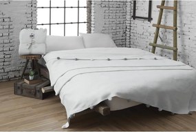 Krémový fleecový pléd 150x200 cm Pom Pom – Mijolnir