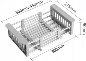 Mexen príslušenstvo, teleskopický odkvapávač pre kuchynský drez, šedá, 660730-71