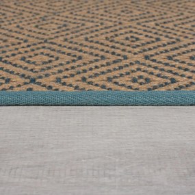 Jutový behúň na schody v modro-prírodnej farbe 60x600 cm Diamond - Flair Rugs