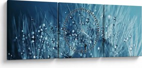 Obraz - Kvapky rosy (s hodinami) (90x30 cm)